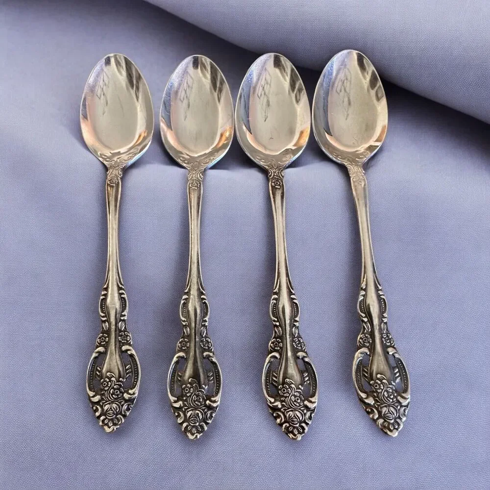 Vintage 1970s 4 Towle Stainless TWS211 Pierced Soup Spoon SCC Japan Supreme F